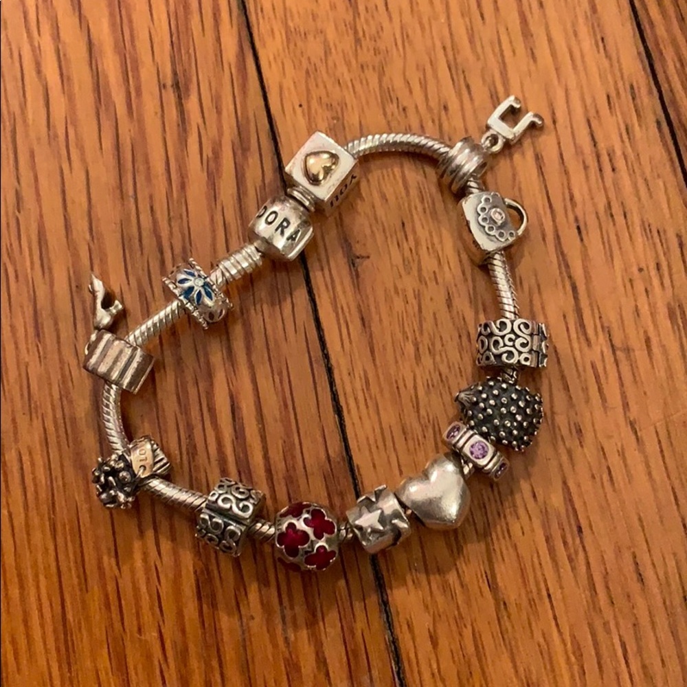 Pandora bracelet with charms